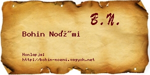 Bohin Noémi névjegykártya